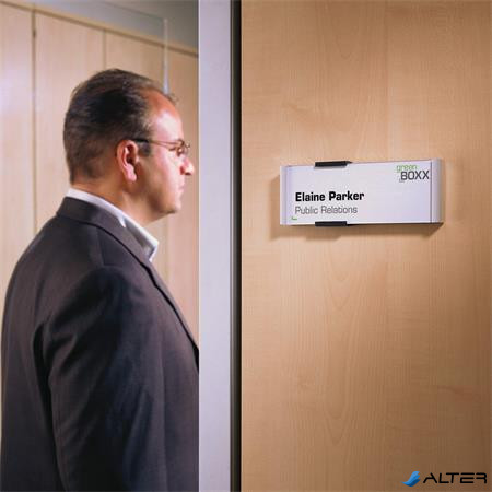 Információs tábla, 149x52,5 mm, DURABLE "INFO SIGN", ezüst