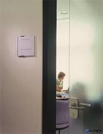 Információs tábla, 149x148,5 mm, DURABLE "INFO SIGN", ezüst