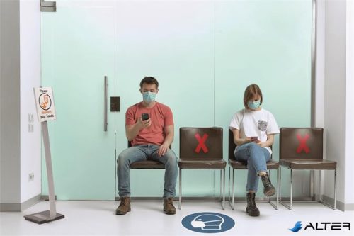 Padlóállvány, A4, DURABLE "INFO SIGN", ezüst