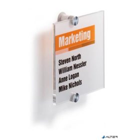   Információs tábla, 148x148 mm, DURABLE "Crystal Sign®", áttetsző