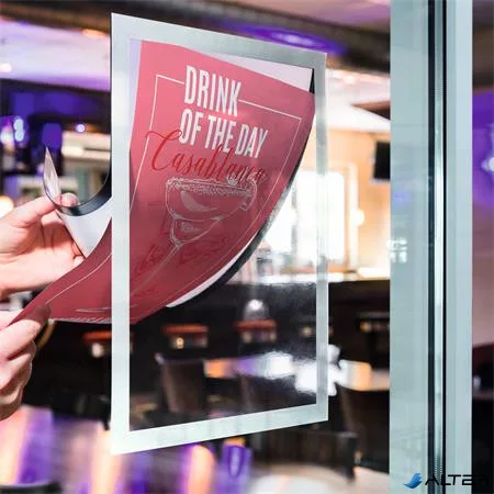 Infokeret, A4, elektrosztatikus, DURABLE 'DURAFRAME® SUN', ezüst