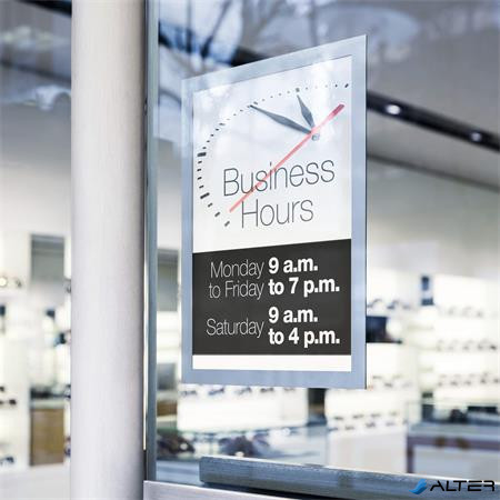 Infokeret, A4, elektrosztatikus, DURABLE 'DURAFRAME® SUN', ezüst