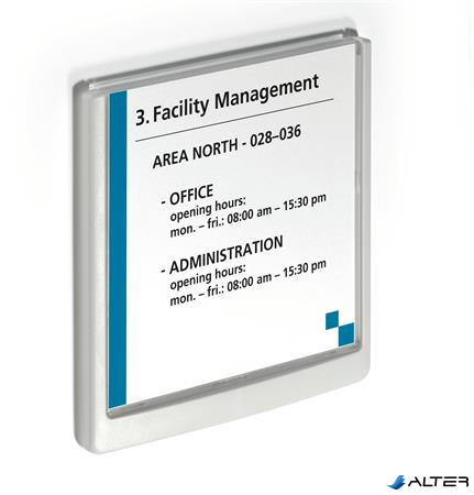 Információs tábla, 149x148,5 mm, DURABLE "CLICK SIGN", fehér