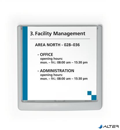 Információs tábla, 149x148,5 mm, DURABLE "CLICK SIGN", fehér