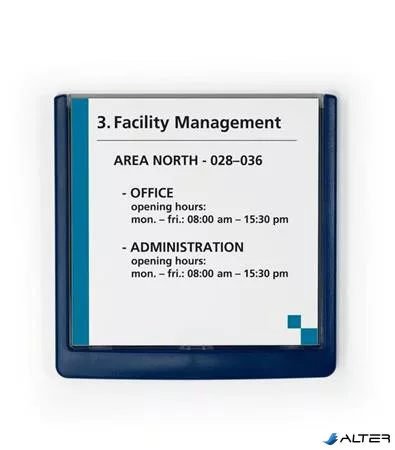 Információs tábla, 149x148,5 mm, DURABLE "CLICK SIGN", kék