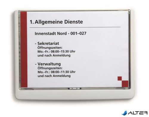 Információs tábla, 210x148,5 mm, DURABLE "CLICK SIGN", fehér