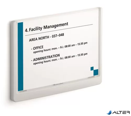 Információs tábla, 210x148,5 mm, DURABLE "CLICK SIGN", fehér