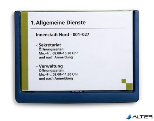 Információs tábla, 210x148,5 mm, DURABLE "CLICK SIGN", kék