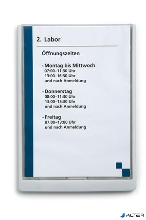 Információs tábla, 210x297 mm, DURABLE „CLICK SIGN”, fehér