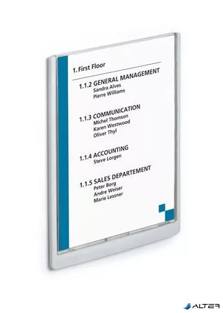Információs tábla, 210x297 mm, DURABLE „CLICK SIGN”, fehér