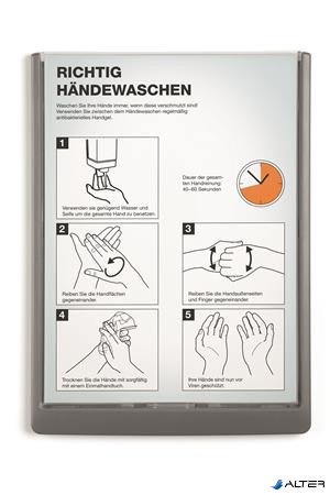 Információs tábla, 210x297 mm, DURABLE „CLICK SIGN”, szürke