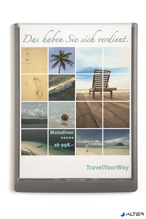 Információs tábla, 210x297 mm, DURABLE „CLICK SIGN”, szürke