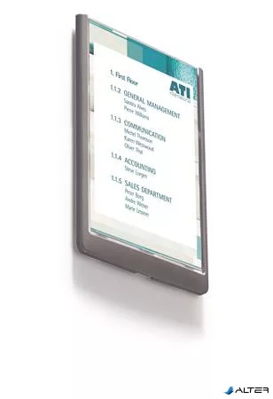 Információs tábla, 210x297 mm, DURABLE „CLICK SIGN”, szürke