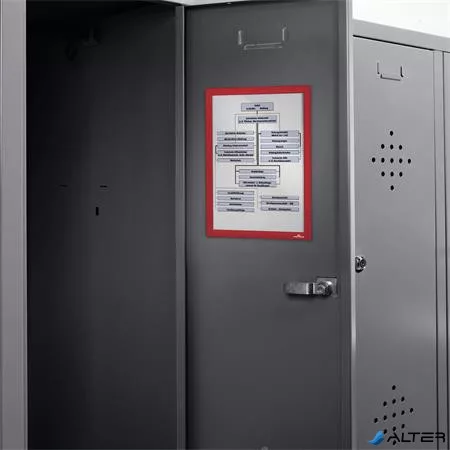 Infokeret, A4, mágneses, DURABLE 'DURAFRAME® MAGNETIC', piros