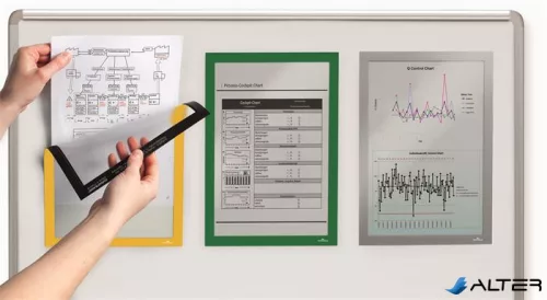 Infokeret, A4, mágneses, DURABLE 'DURAFRAME® MAGNETIC', sárga