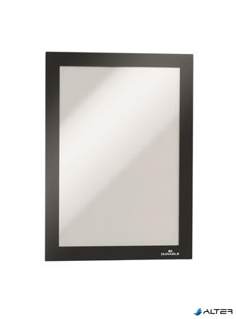Infokeret, A5, öntapadó háttal, mágneses előlappal, DURABLE "DURAFRAME", ezüst-fekete
