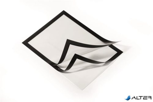 Infokeret, A5, öntapadó háttal, mágneses előlappal, DURABLE "DURAFRAME", ezüst-fekete