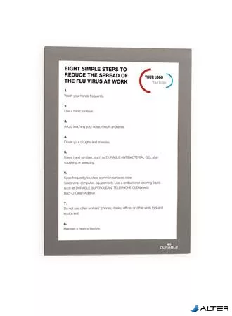 Infokeret, A5, öntapadó háttal, mágneses előlappal, DURABLE 'DURAFRAME', ezüst-ezüst