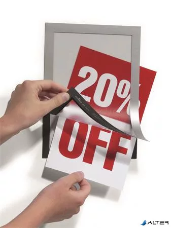 Infokeret, A5, öntapadó háttal, mágneses előlappal, DURABLE 'DURAFRAME', ezüst-ezüst