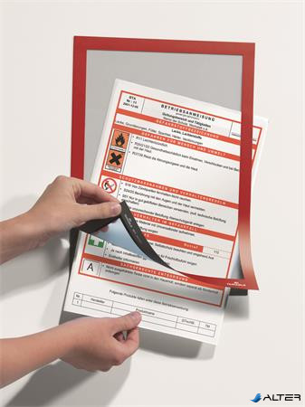 Infokeret, A4, öntapadó háttal, DURABLE 'DURAFRAME®', piros