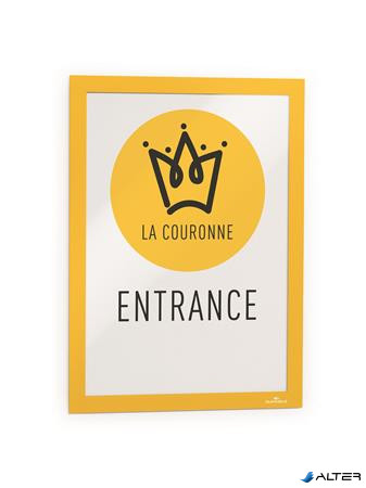 Infokeret, A4, öntapadó háttal, DURABLE 'DURAFRAME®', sárga