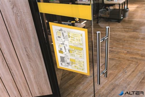 Infokeret, A4, öntapadó háttal, DURABLE 'DURAFRAME®', sárga