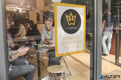 Infokeret, A4, öntapadó háttal, DURABLE 'DURAFRAME®', sárga