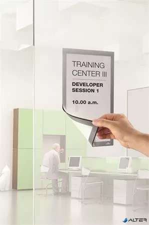 Infokeret, A4, öntapadó háttal, DURABLE "DURAFRAME®", ezüst