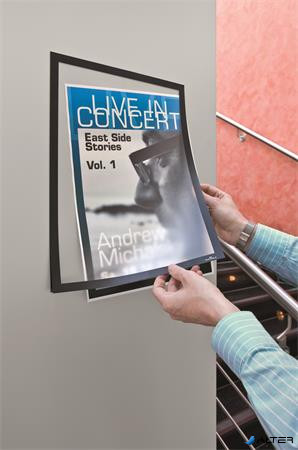 Infokeret, A3, öntapadó háttal, DURABLE 'DURAFRAME®', fekete