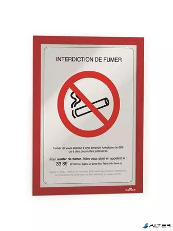 Infokeret, A4, öntapadó háttal, DURABLE "DURAFRAME®", piros