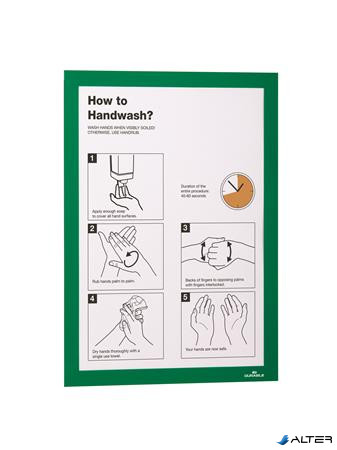 Infokeret, A4, öntapadó háttal, DURABLE 'DURAFRAME®', zöld