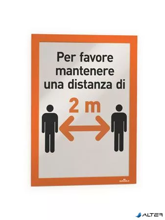 Infokeret, A4, öntapadó háttal, DURABLE 'DURAFRAME®', narancssárga