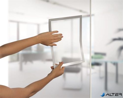 Infokeret, A4, öntapadó háttal, DURABLE 'DURAFRAME®', ezüst