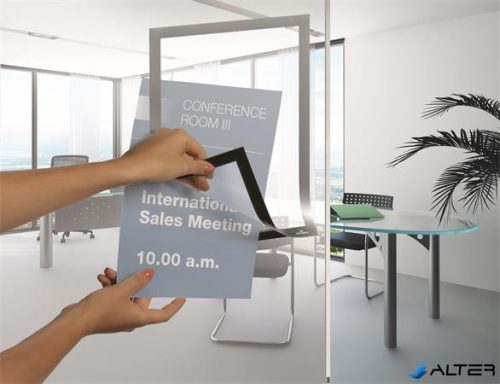 Infokeret, A4, öntapadó háttal, DURABLE 'DURAFRAME®', ezüst