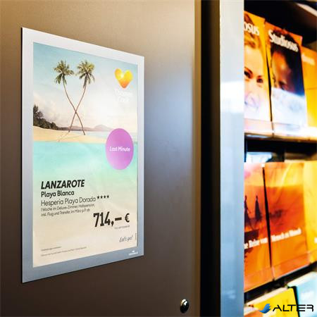 Infokeret, A4, öntapadó háttal, DURABLE 'DURAFRAME®', ezüst