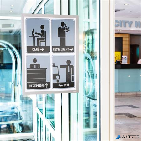 Infokeret, A4, öntapadó háttal, DURABLE 'DURAFRAME®', ezüst