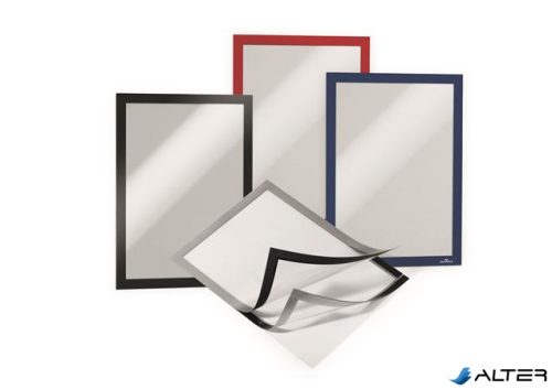 Infokeret, A4, öntapadó háttal, mágneses előlappal, DURABLE "DURAFRAME", piros