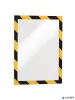 Infokeret, A4, öntapadó háttal, DURABLE 'DURAFRAME SECURITY', sárga-fekete