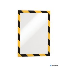   Infokeret, A4, öntapadó háttal, DURABLE 'DURAFRAME SECURITY', sárga-fekete