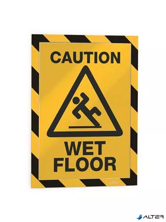 Infokeret, A4, öntapadó háttal, DURABLE 'DURAFRAME SECURITY', sárga-fekete