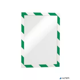   Infokeret, A4, öntapadó háttal, DURABLE "DURAFRAME SECURITY", zöld-fehér
