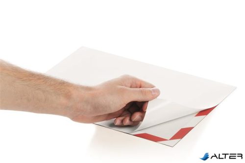Infokeret, A4, öntapadó háttal, DURABLE 'DURAFRAME SECURITY', piros-fehér
