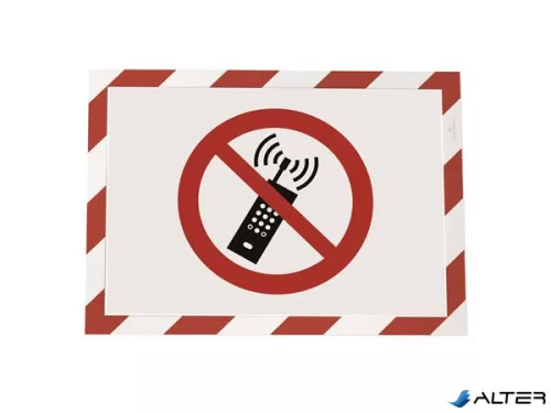 Infokeret, A4, öntapadó háttal, DURABLE 'DURAFRAME SECURITY', piros-fehér