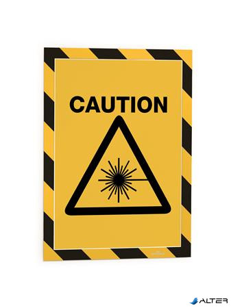 Infokeret, A4, mágneses, DURABLE "DURAFRAME® MAGNETIC SECURITY", sárga-fekete