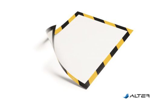 Infokeret, A4, mágneses, DURABLE "DURAFRAME® MAGNETIC SECURITY", sárga-fekete