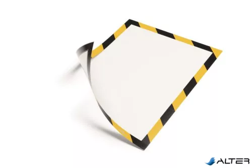 Infokeret, A4, mágneses, DURABLE "DURAFRAME® MAGNETIC SECURITY", sárga-fekete