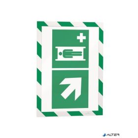   Infokeret, A4, mágneses, DURABLE "DURAFRAME® MAGNETIC SECURITY", zöld-fehér