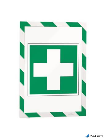 Infokeret, A4, mágneses, DURABLE "DURAFRAME® MAGNETIC SECURITY", zöld-fehér