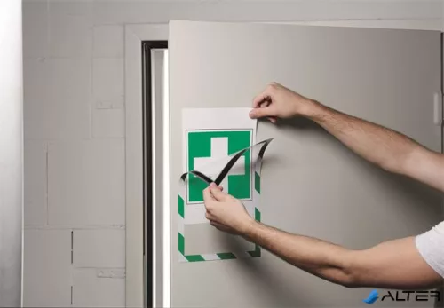 Infokeret, A4, mágneses, DURABLE "DURAFRAME® MAGNETIC SECURITY", zöld-fehér