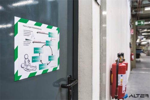 Infokeret, A4, mágneses, DURABLE "DURAFRAME® MAGNETIC SECURITY", zöld-fehér